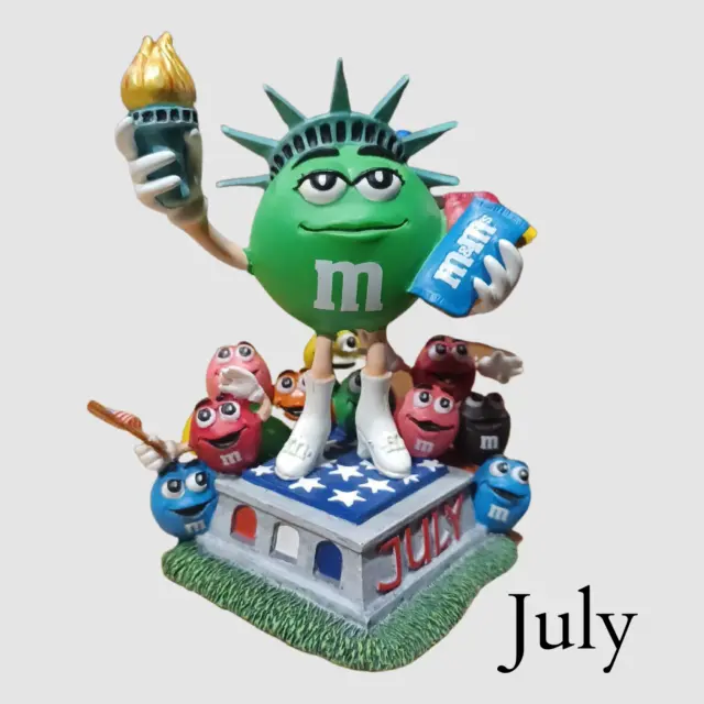 Danbury Mint M&Ms Perpetual Calendar Characters July 4th of July Green Sexy M&M