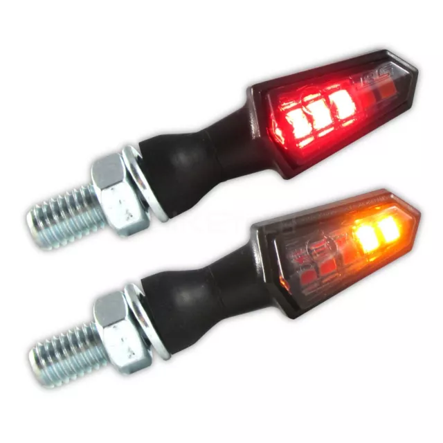 SMD Mini Blinker Rücklicht PIKE ABS schwarz 3 in 1 getönt E-geprüft Motorrad