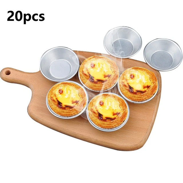 Juego de 20 piezas antiadherente reutilizable para pastel panecillo de aleación de aluminio molde para tarta de huevo