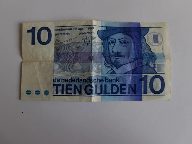 Billet de banque NEERLANDAIS 10 gulden 1968