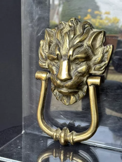 Vintage Style Solid Heavy  BRASS  LARGE LION HEAD DOOR KNOCKER