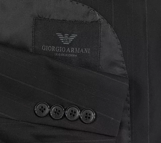 GIORGIO ARMANI LE Collezioni 42 Slim Wool Blend Suit Jacket Black Gray ...
