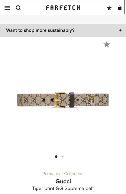 GUCCI BELT TIGER Print GG Supreme Belt EUR 204 56 PicClick FR