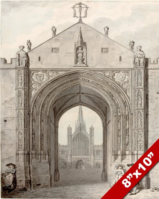 Erpingham Gate Norwich England Aquarell Malerei Kunst Echte Leinwand Spritzdruck