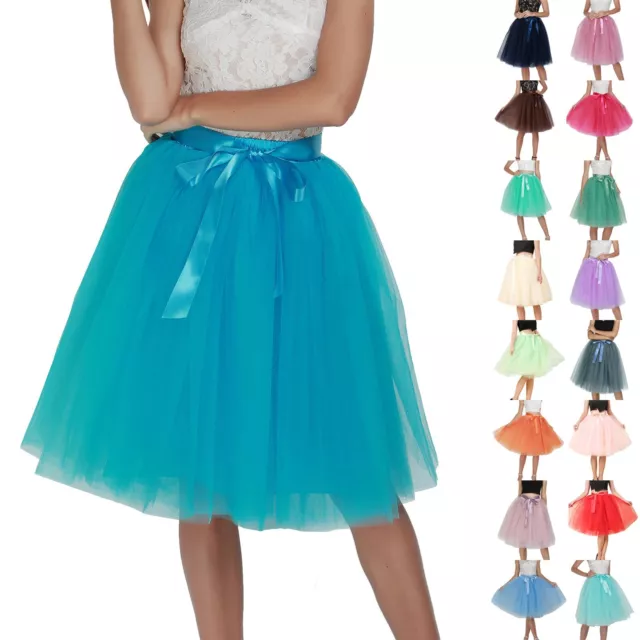 Carnevale New Women Tulle Skirts Knee Length Long Adult Tutu Layered Short Prom