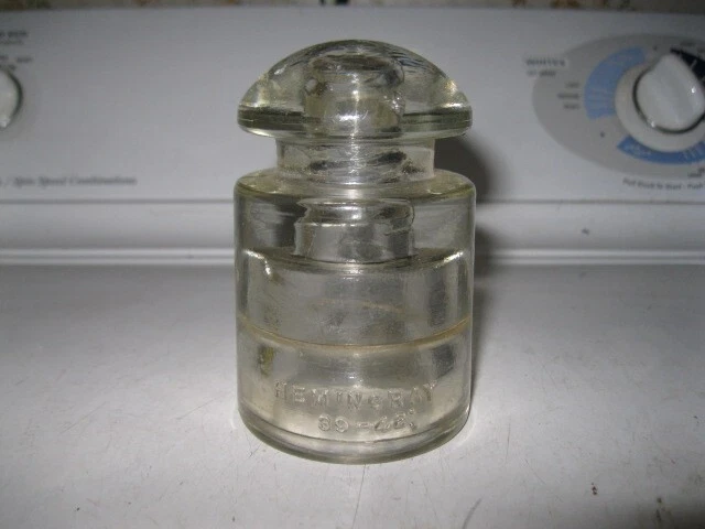 Old Hemingray 89-42:  CSC Clear Glass Antique Telephone Telegraph Pole Insulator
