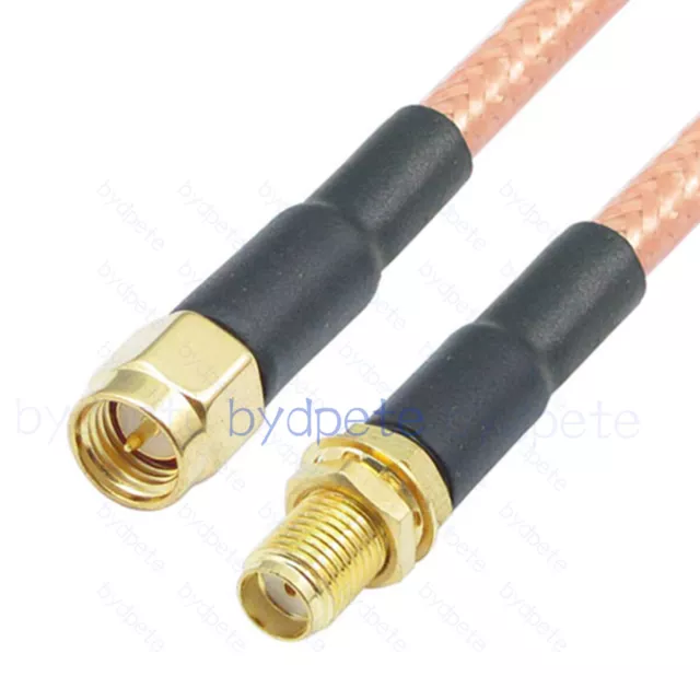 SMA male plug to SMA female jack RG142 Coaxial Low Loss cable kable 50ohm RF Lot