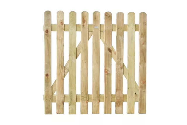 Wooden Garden Gate 3ft Forest Heavy Duty Pale Picket Pedestrian Gate 0.9m x 1m