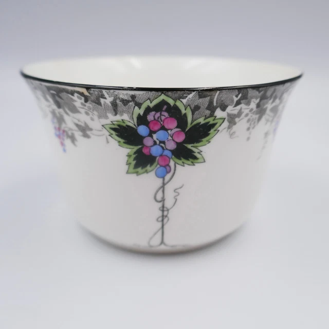 Shelley Vincent Bowl 4" Black Grape Vine 11588 Hand Paint Porcelain 1927 Antique