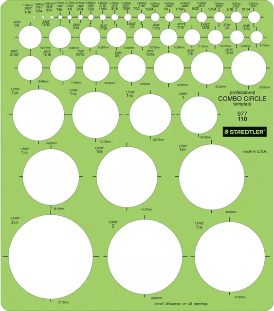 Drafting Templates General Rapidesign Circle 40 Timely Alvin A422 Staedtler  977 