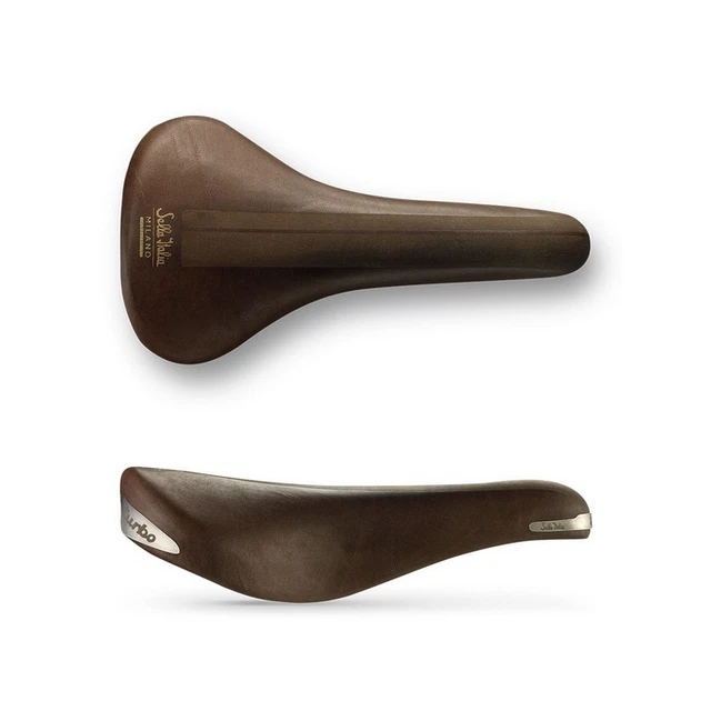 Selle Vélo Vintage Turbo - Bernard Hinault - Cuir Noir - Fabriquée En Italie - Occasion