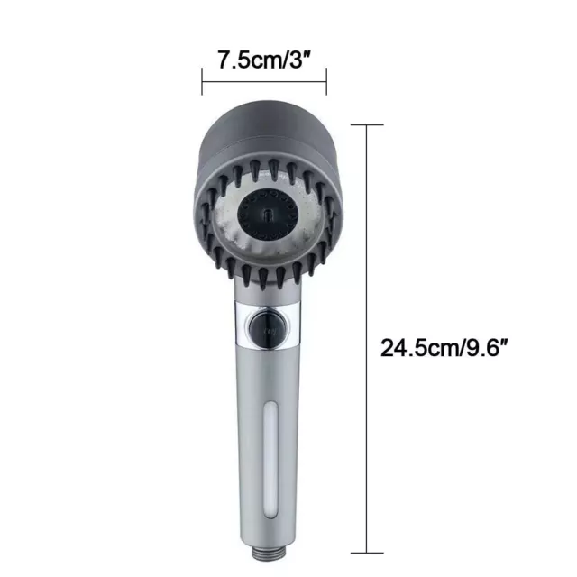 3 Modes Shower Head with Filter High Pressure Water Saving Massage Body Scalp 3