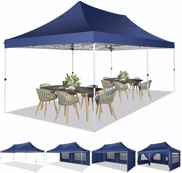 Falt Pavillon 3x6 m Partyzelt Gartenpavillon w/Seitenteile Wasserdicht UV-Schutz