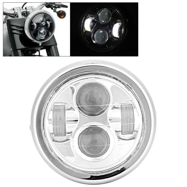 Accessoire de Modification de lampe de phare LED de moto ronde Vintage de voitur 2