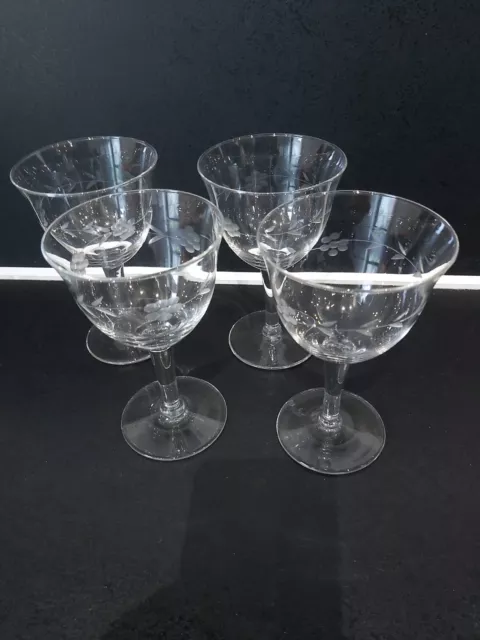 Lot de 4 anciennes coupes à champagne En Cristal  Vintag 2