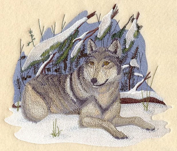 Embroidered Ladies T-Shirt - Winter Wolf C5501 Size S - XXL