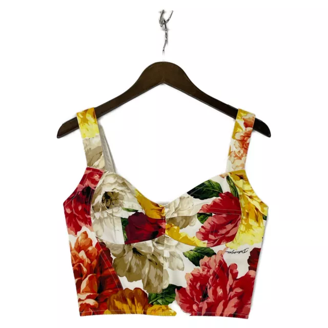 Dolce&Gabbana Multicolor F7W98T FSFIU Flower Print Bustier tops 42 multicolor