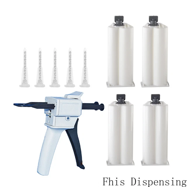 50ML EPOXY RESIN Gun Dispenser Static Mixer Mixing Nozzle Gun