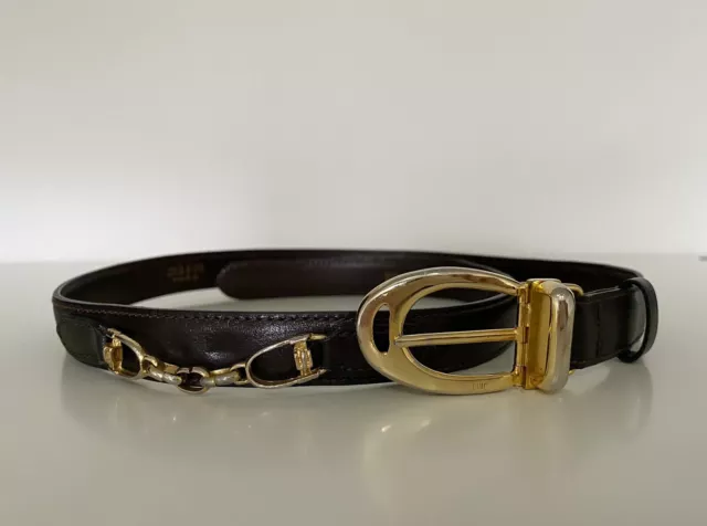 Ceinture en cuir CELINE Paris Vintage 1970/1980