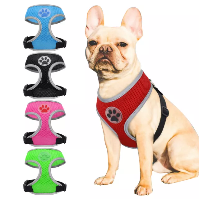 Paw Soft Mesh Dog Harness Reflective Pet Puppy Cat Vest French Bulldog Beagle