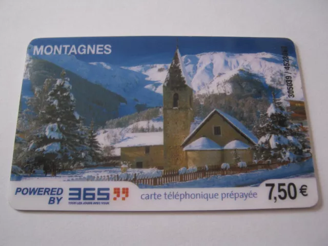 Télécarte prépayée POWERED BY 365 MONTAGNES 7.50€ n° 305039 / 4523062
