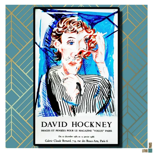 David Hockney/1985/Original Poster/Vogue/Drawings/Paris Galerie Claude Bernard