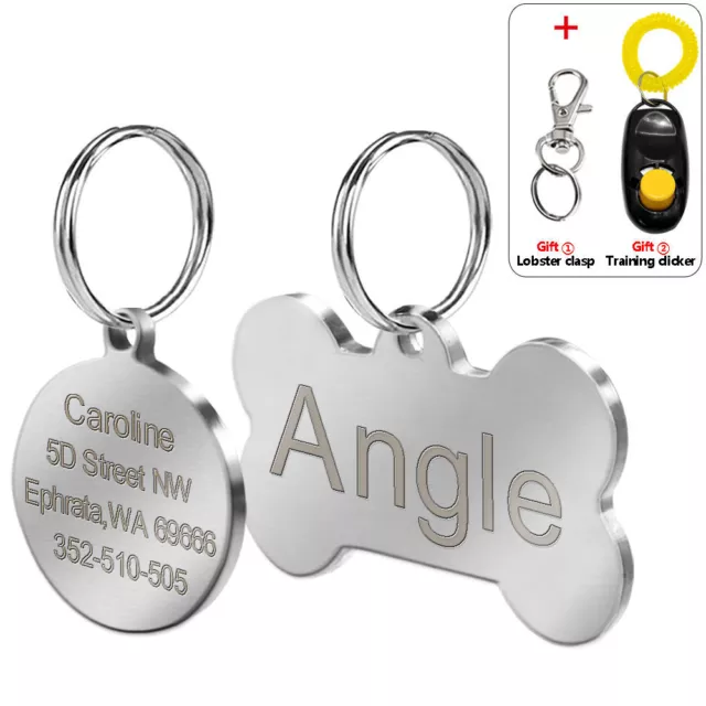 Custom Dog Tags for Pets Round Bone Shape Engraved Dog ID Tags Free Engraving