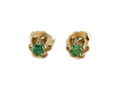 Gold Alexandrite Earrings Antique 19thC Russia Natural Handcut Color-Change 14kt