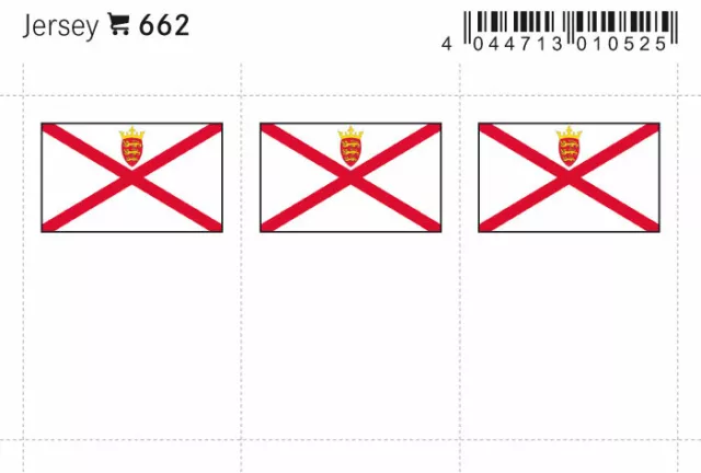 6 LINDNER 662 Jersey Flaggensticker Flaggen Signetten