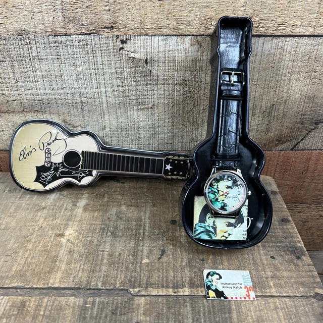 NEW ELVIS PRESLEY 30th Anniversary Commemorative Watch In Metal Guitar