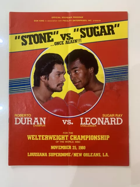 Roberto Duran v Sugar Ray Leonard II Boxing Programme "NO MAS" Fight