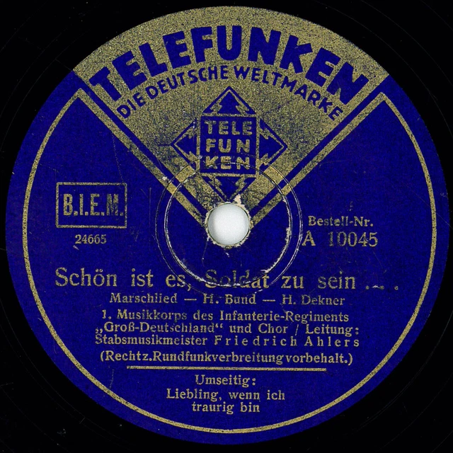 Es Ist So Schön Soldat Zu Sein Text REGT. GROSSD.: SCHÖN IST ES SOLDAT ZU SEIN - GERMAN WW2 MARSCH RARE