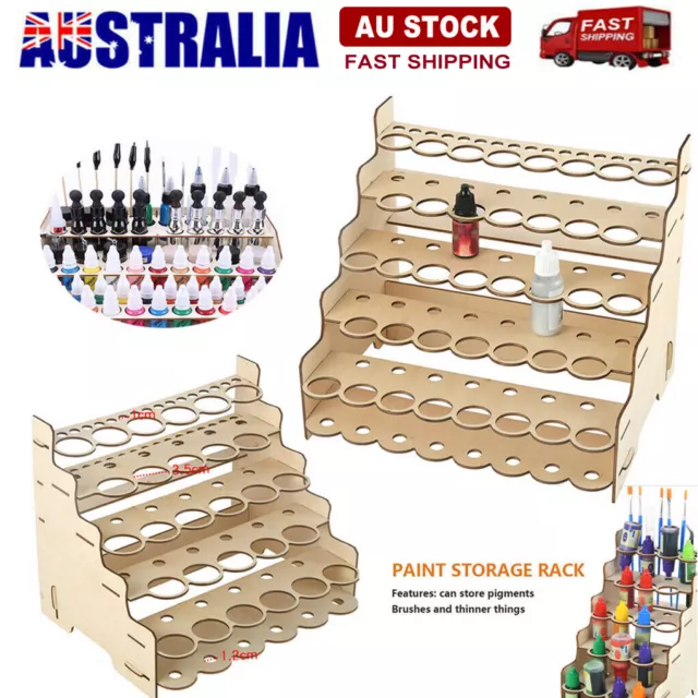 Model Paint Storage Rack Wood Craft Paints Organizer Holder DIY Pigments Shelf