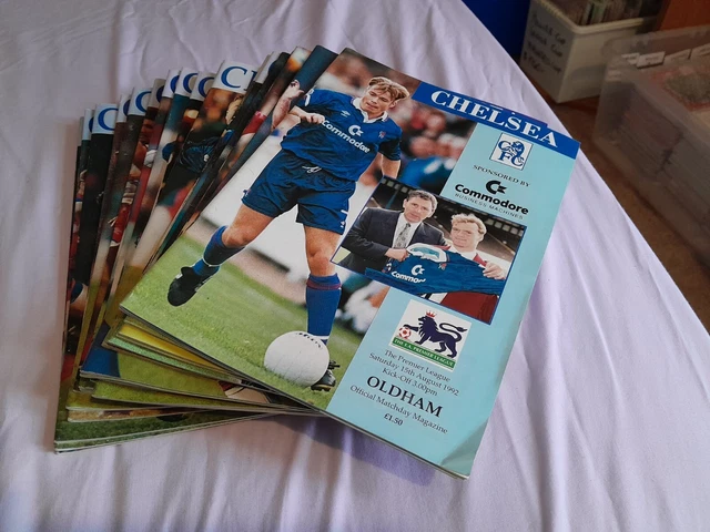 CHELSEA 1992/1993 HOME Football Programmes Season) all listed