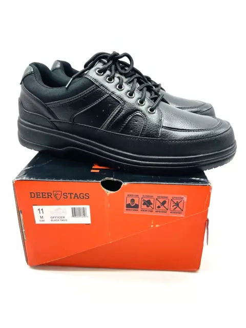 DEER STAGS Men Officer Oxford Shoes- Black, US 11M