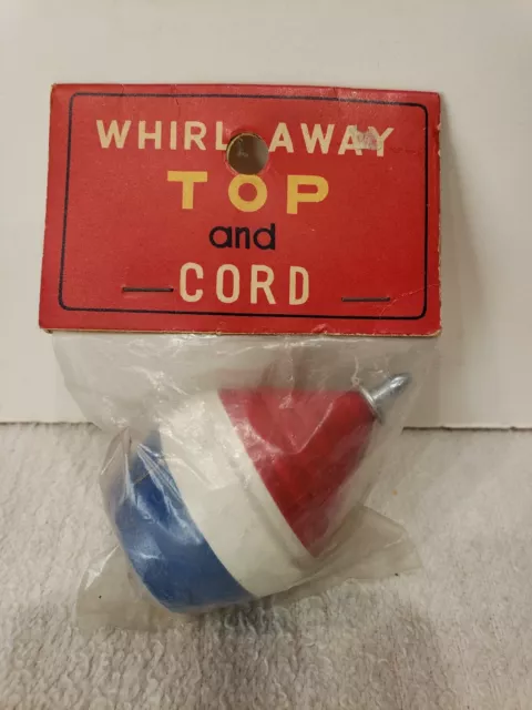 Vintage Wooden Whirl Away Top And Cord Toy Spinning Top Japan