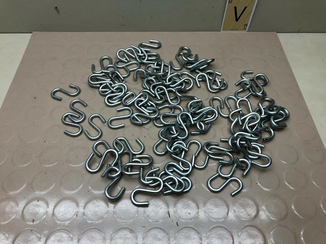 Large Lot of  Zinc-Plated Steel  Open S-Hooks Hardware