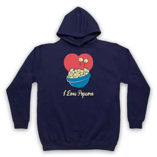 I Love Popcorn Slogan Cinema Food Film Movie Lover Unisex Adults Hoodie