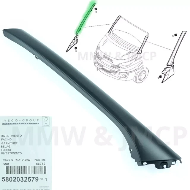 thumbnail image 2 of Fast FT90806 Right B Pillar Trim For Iveco Daily III-IV-V (97-14) - 504099614 2 of 3