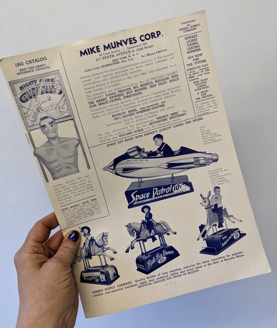 ORIGINAL Vintage 1953 MIKE MUNVES Catalog Penny Arcade, Coin-op, Fortune Teller