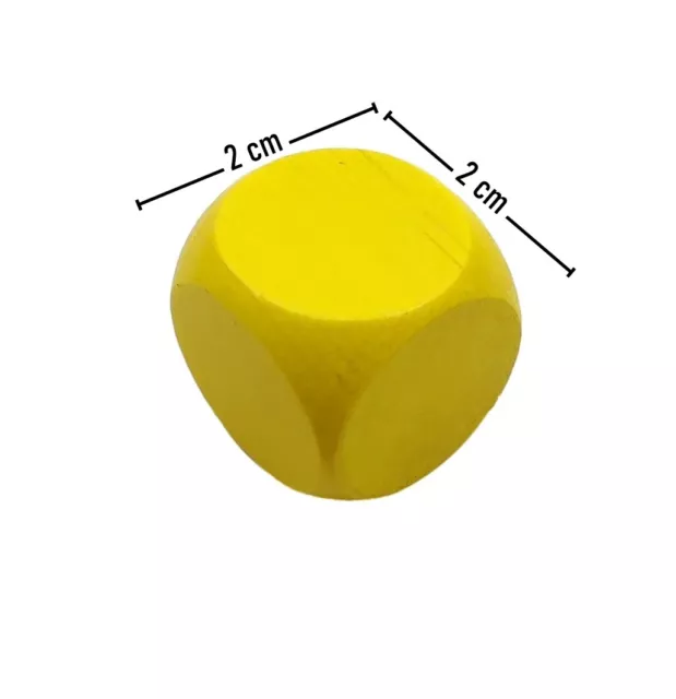 10x Dados de Madera Dados Cubos Madera Seis Caras 20mm Juego 10 dados AMARILLO 2