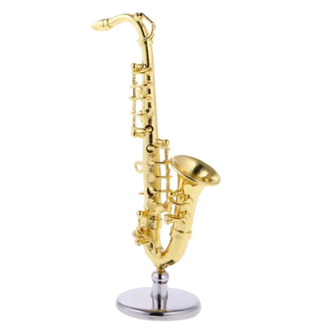 1:6 Scale Dollhouse Miniature Golden Saxophone Musical Instrument Alloy Party