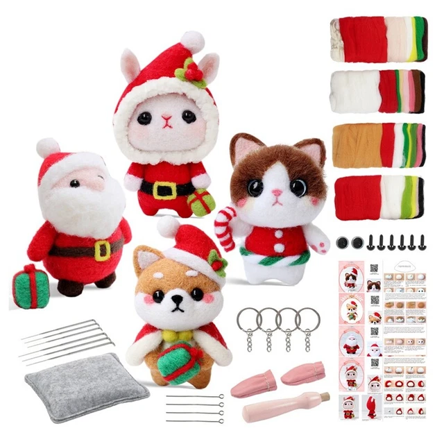 Weihnachtspuppen-Nadelfilz-Sets für AnfäNger, Nadelfilz-Set, Filznadeln, Sc8791