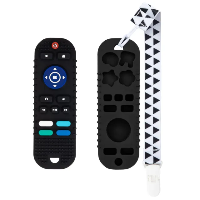 Teething Chew Toy TV Remote Control Shape Teether Silicone Soothe Toy For Kid UK