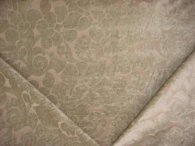 10-5/8Y Romo Rosemoor Putty Arabesque Floral Scroll Chenille Upholstery Fabric 2