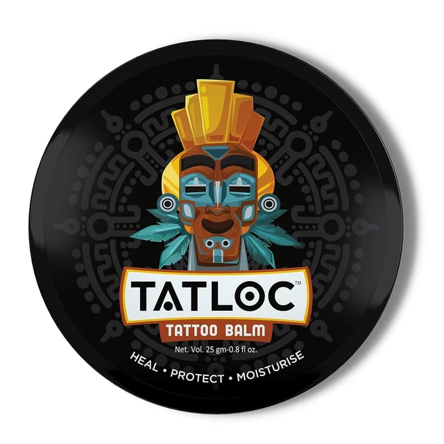 Bálsamo curativo para tatuajes Tatloc con vitamina A y D, resplandeciente para tatuajes/ 100% natural/ 25 g