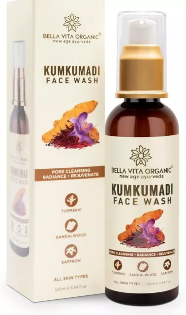 Bella Vita Organic Kumkumadi Jabón Facial 100ml con Aceite de Kumkumadi