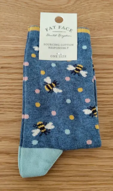 BNWT FAT FACE Ladies Bee Spot Socks One Size UK 4-7