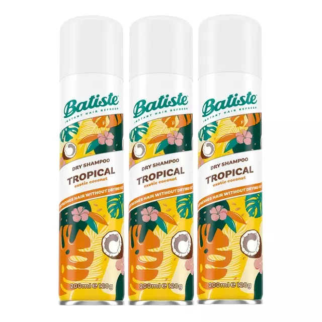 Batiste Dry Shampoo, Tropical Fragrance, 4.23 Fl Oz 3 Pack