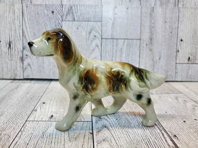 Vintage English Setter Dog Porcelain Ceramic 3" Figurine